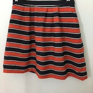 NWT - J. Crew Striped Navy & Red Mini Skirt; Sz: 6